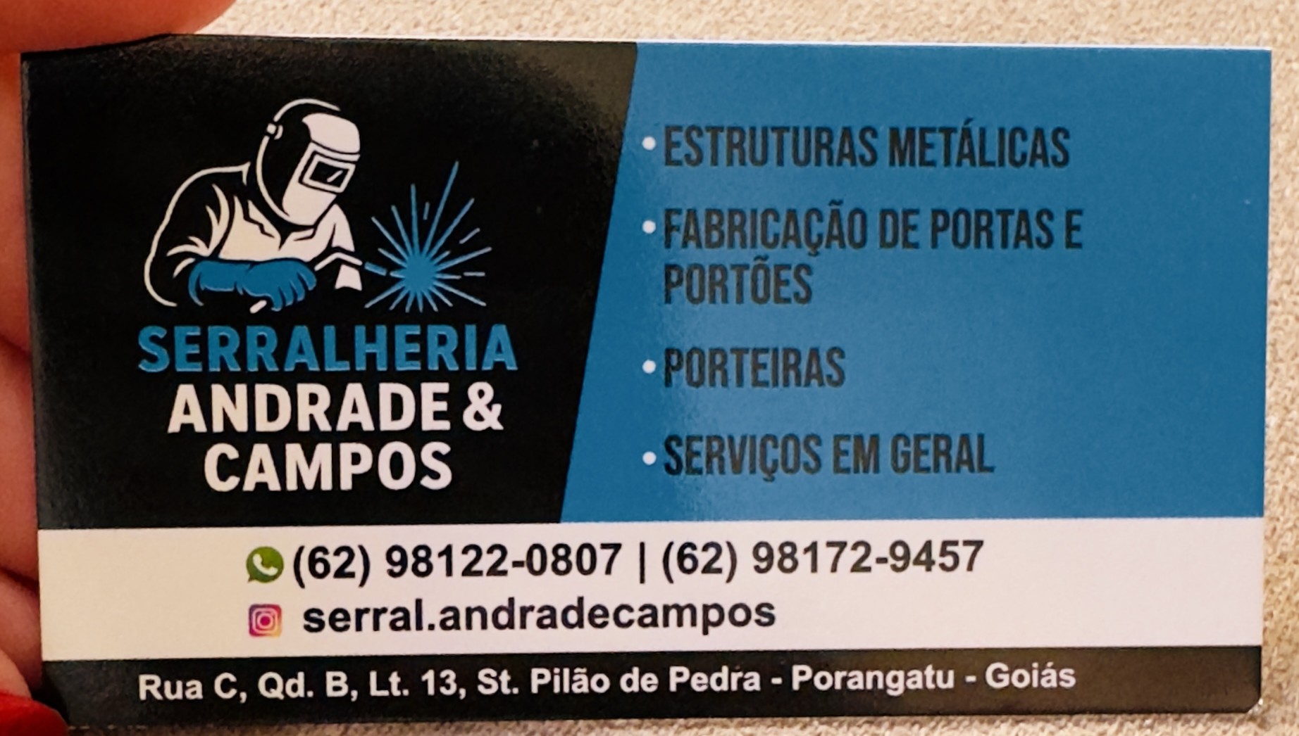 Fachada Comercial da Serralheria Andrade & Campos